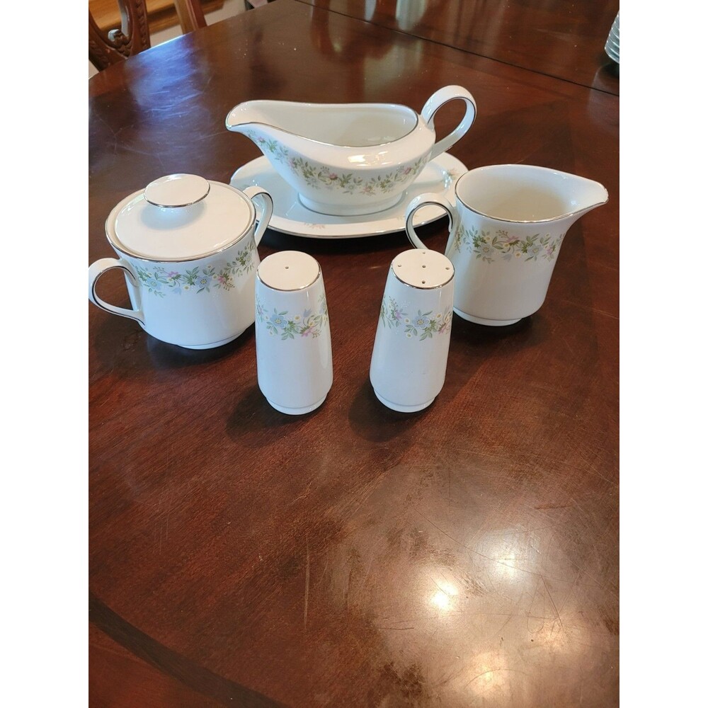 Forever Spring Gravy Boat Salt Pepper Sugar Creamer Johann Haviland Bavaria
